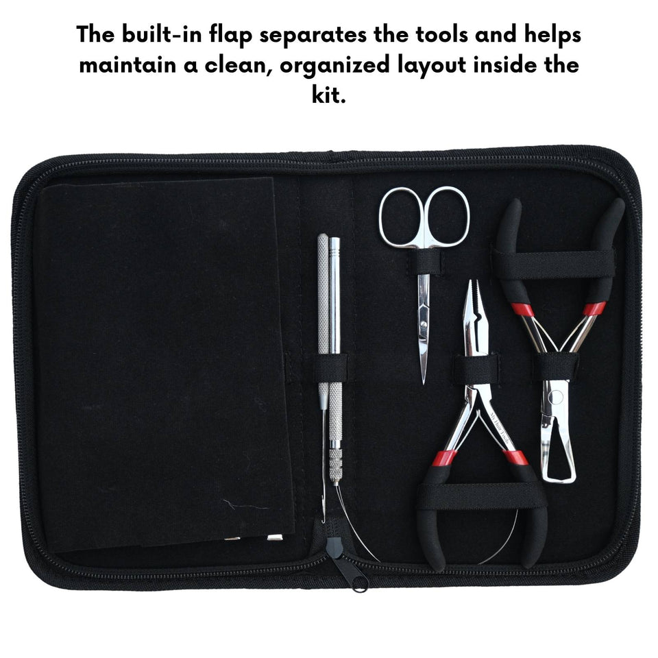 Silver Edition Hair Extension Tool Kit with Crimping Pliers, Loop Tool & Sectioning Set - Cross Edge Corporation