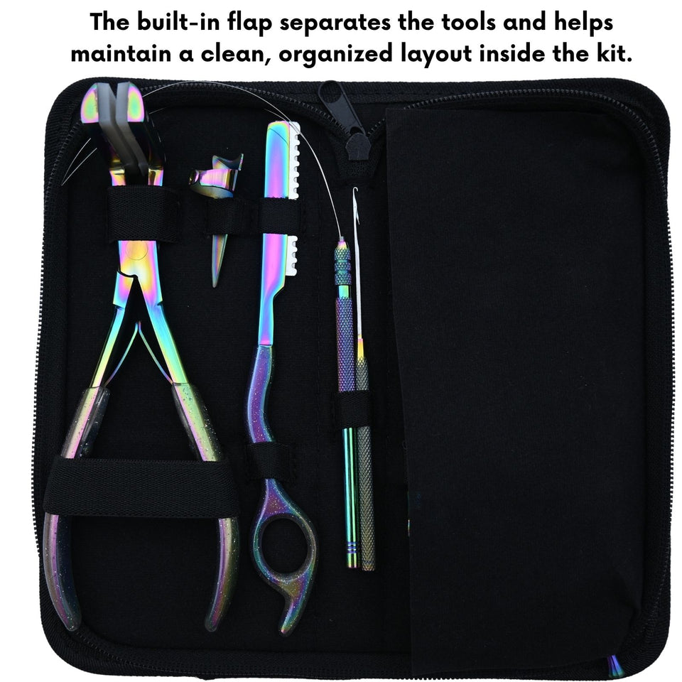 Salon Stylist Hair Extension Kit with Tape In Plier, Razor Tool & Professional Scissors Set - Cross Edge Corporation