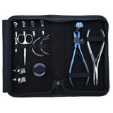 Tape-In & Nano Ring Hair Extension Kit with 2 Hole Crimping Plier and Beads Storage Box - Cross Edge Corporation