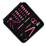 Pink Salon Hair Extension Tool Kit with 2 Hole Crimping Plier & Threading Loop Tool - Cross Edge Corporation