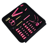 Pink Salon Hair Extension Tool Kit with 2 Hole Crimping Plier & Threading Loop Tool - Cross Edge Corporation