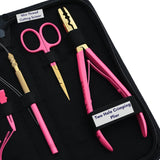 Pink Salon Hair Extension Tool Kit with 2 Hole Crimping Plier & Threading Loop Tool - Cross Edge Corporation