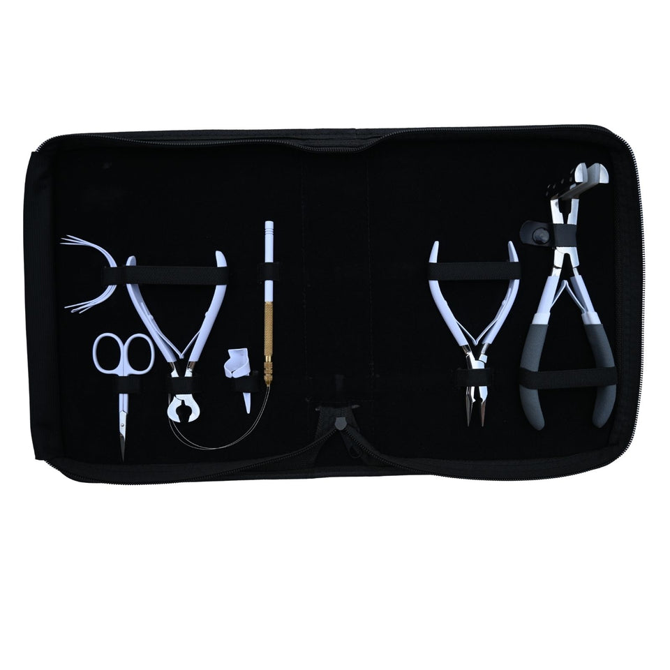Complete Tape-In Hair Extension Kit with Keratin Bond Cutter & Bead Crimping Pliers - Cross Edge Corporation