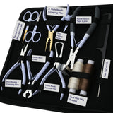 Master Hair Extension Studio Kit with 3 Hole Crimping Pliers, Tape In Tool & Bead Storage Set - Cross Edge Corporation