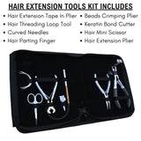 Complete Tape-In Hair Extension Kit with Keratin Bond Cutter & Bead Crimping Pliers - Cross Edge Corporation