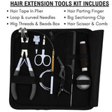 Tape-In Hair Extension Starter Kit with Wig Threads, Beads Box & Salon Styling Tools - Cross Edge Corporation