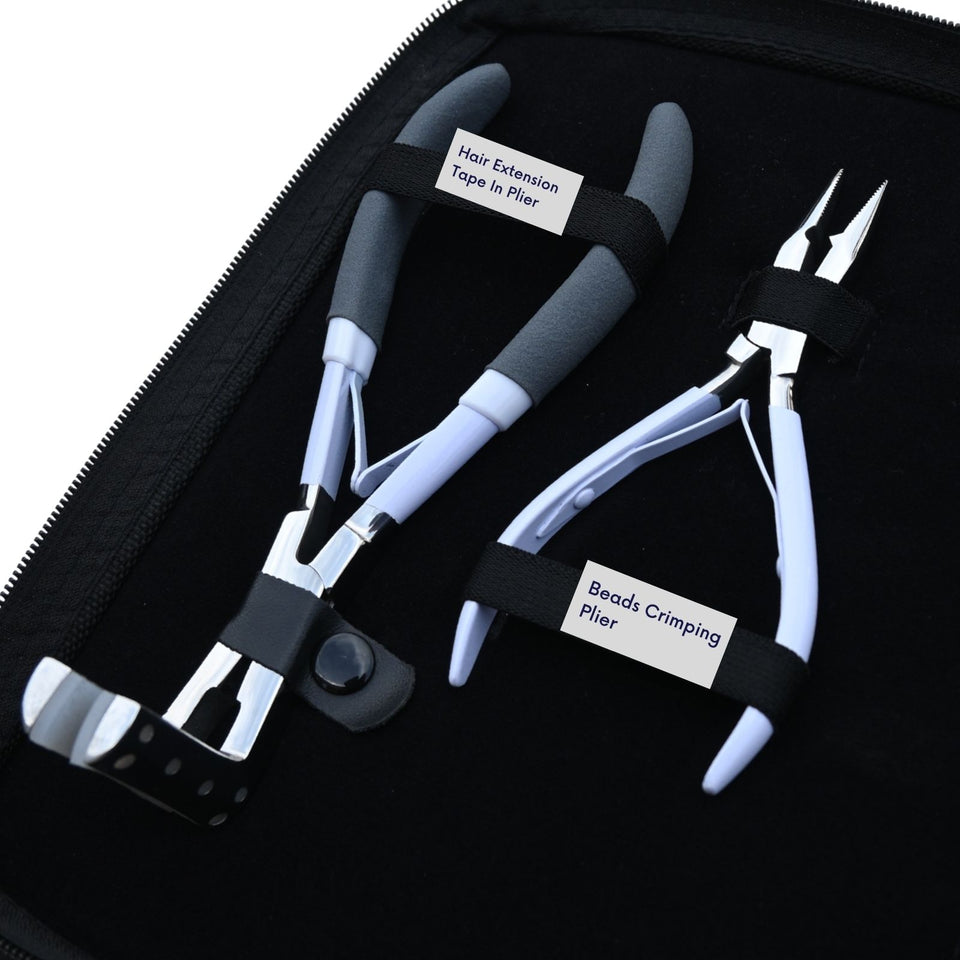 Complete Tape-In Hair Extension Kit with Keratin Bond Cutter & Bead Crimping Pliers - Cross Edge Corporation