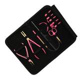 Pink Gold Hair Extension Tool Kit with 2 Hole Crimping & Bead Opening Pliers - Cross Edge Corporation