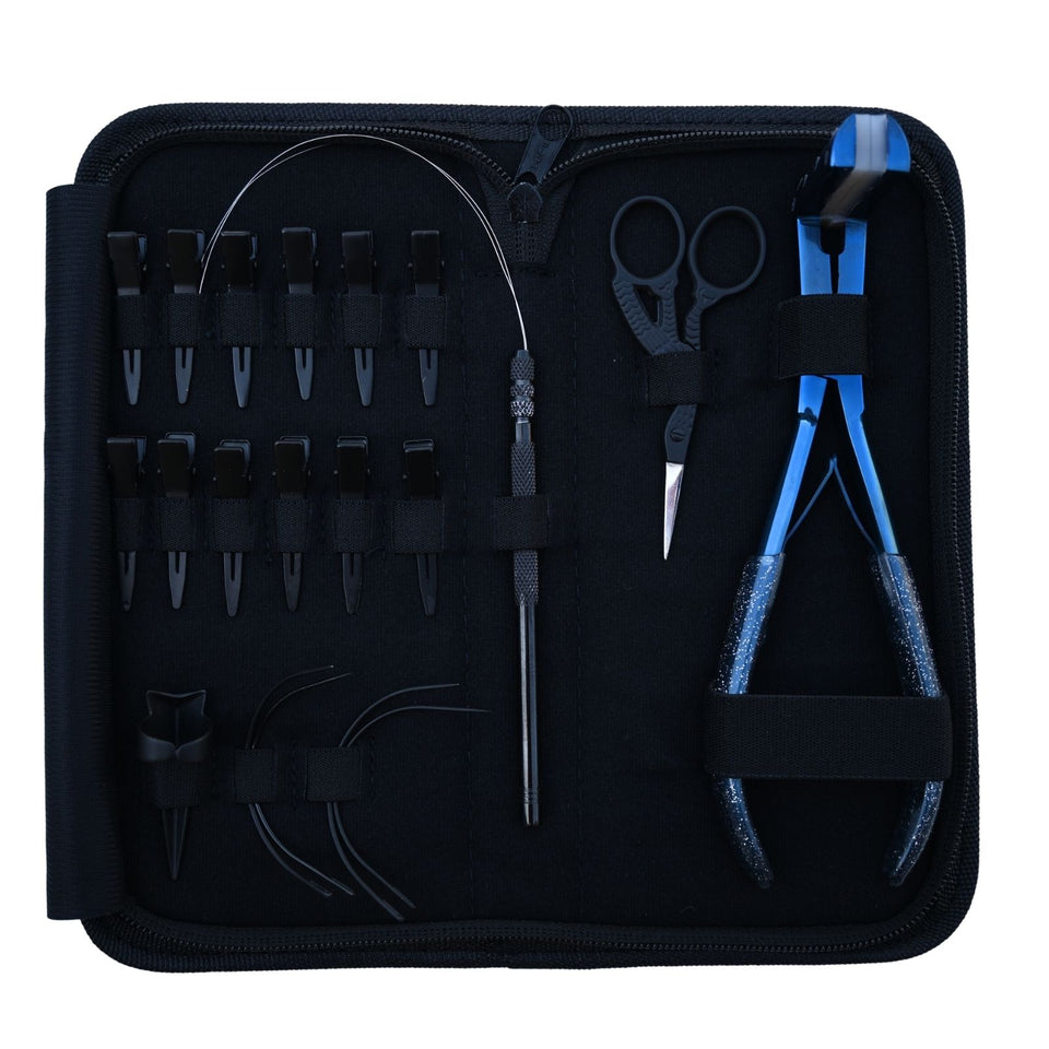 Tape-In Hair Extension Tool Kit with Loop Tool, Sectioning Clips & Curved Needles - Cross Edge Corporation