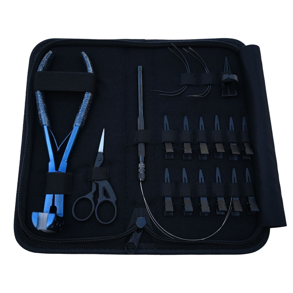 Tape-In Hair Extension Tool Kit with Loop Tool, Sectioning Clips & Curved Needles - Cross Edge Corporation