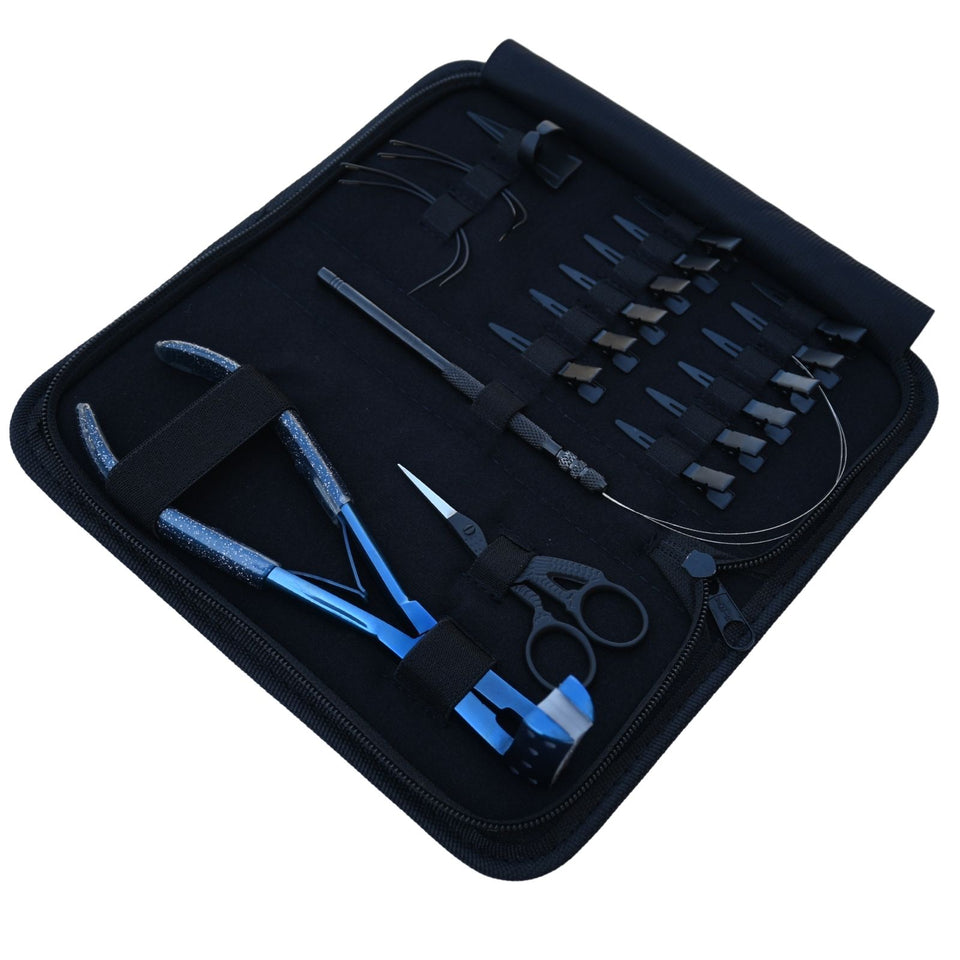 Tape-In Hair Extension Tool Kit with Loop Tool, Sectioning Clips & Curved Needles - Cross Edge Corporation