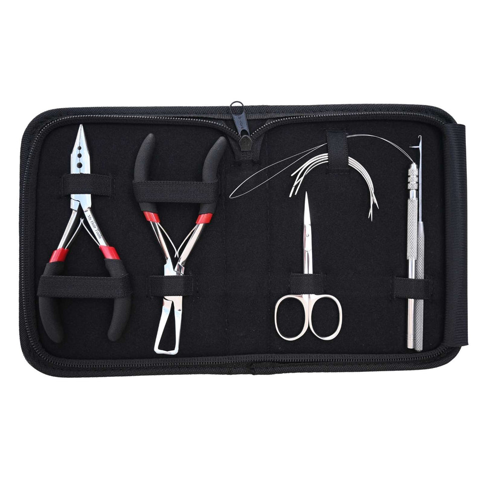 Hair Extension Tool Kit with 3 Hole Crimping Plier & Microlink Removal Tool - Cross Edge Corporation