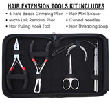 Hair Extension Tool Kit with 3 Hole Crimping Plier & Microlink Removal Tool - Cross Edge Corporation