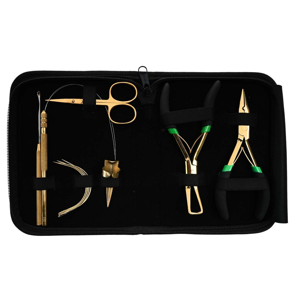 Hair Extension Tool Kit with Microlink Remover, Crimping Pliers & Threading Loop Set - Cross Edge Corporation