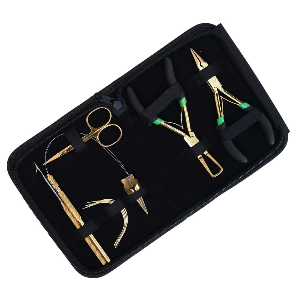 Hair Extension Tool Kit with Microlink Remover, Crimping Pliers & Threading Loop Set - Cross Edge Corporation