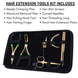 Hair Extension Tool Kit with Microlink Remover, Crimping Pliers & Threading Loop Set - Cross Edge Corporation
