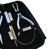 White Hair Extension Tool Kit with Bead Crimping Plier & Microlink Removal Set - Cross Edge Corporation