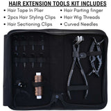 Professional Hair Extension Tool Kit Including Tape In Plier, Wig Threads & Styling Clips - Cross Edge Corporation