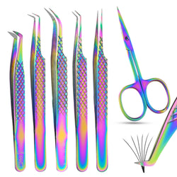 Eyelash Extension Tweezers set | Precision Multipurpose Lash Scissor | Fiber Tip Lash Tweezers - Cross Edge Corporation