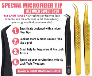 Fiber Tip Lash Tweezers Set Volume Boot Eyelash Tweezers & Isolation Tweezers Set (4pcs) - Cross Edge Corporation