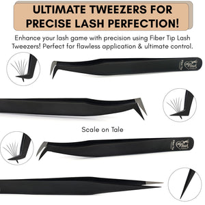 Volume Eyelash Extension Tweezers Boot Fiber Tip Lash Tweezers Isolation Tweezer (4pcs)