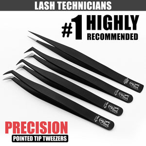 Volume Eyelash Extension Tweezers Boot Fiber Tip Lash Tweezers Isolation Tweezer (4pcs)