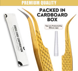 Curved Fiber Tip Lash Tweezers