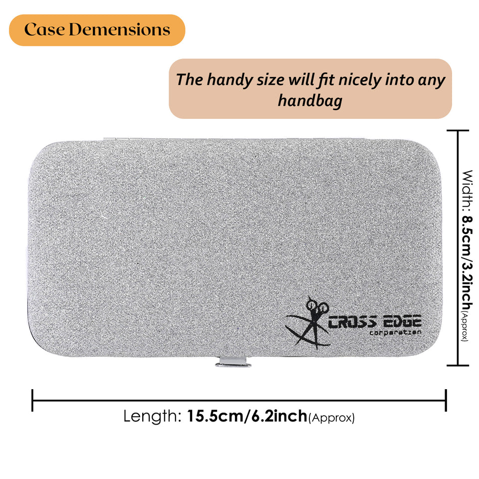 Silver Magnetic 6 Pieces Eyelash Tweezers Organizer Case