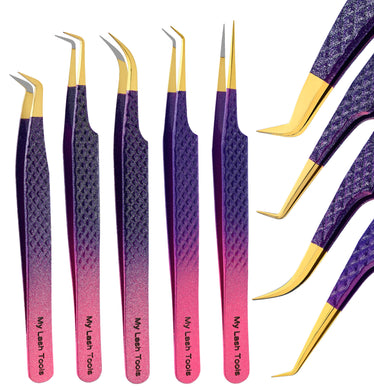 Tweezers Professional Lashing Tweezers, 5Pcs Stainless Steel Boot Volume - Cross Edge Corporation