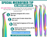 Rainbow Fiber Tip Lash Tweezers Eyelash Extension Tweezers for Lash Extensions (5pcs)