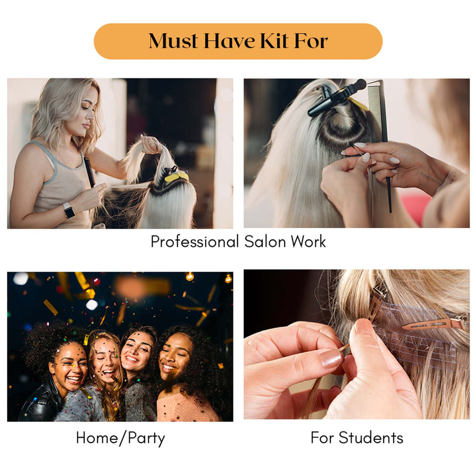 My Hair Tools Pro Hair Extension Tools Kit Gold - Multi Purpose - Cross Edge Corporation