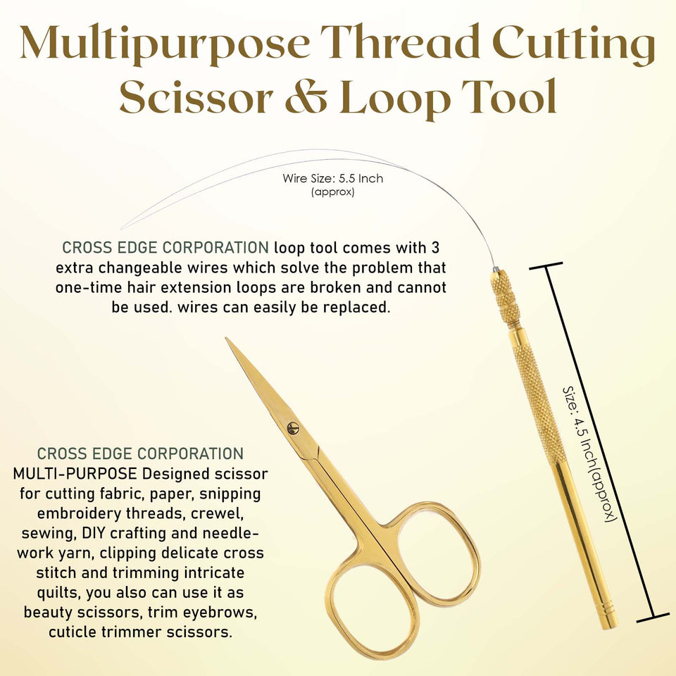 My Hair Tools Pro Hair Extension Tools Kit Gold - Multi Purpose - Cross Edge Corporation