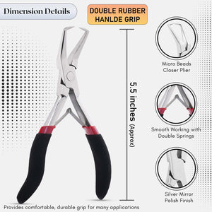 Silver My Hair Tools Pro Extension Kit, Extensions Remover Pliers set, Micro Beads Pulling Hook & Microbead Loop Tool Stainless Steel